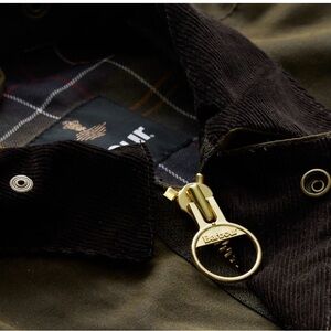 Barbour Dark Green Jacket with Gold Details